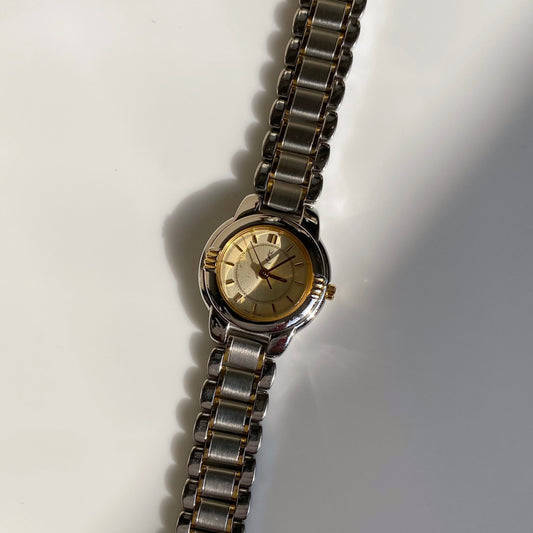 Yves Saint Laurent 1990s Two Tone Round Watch