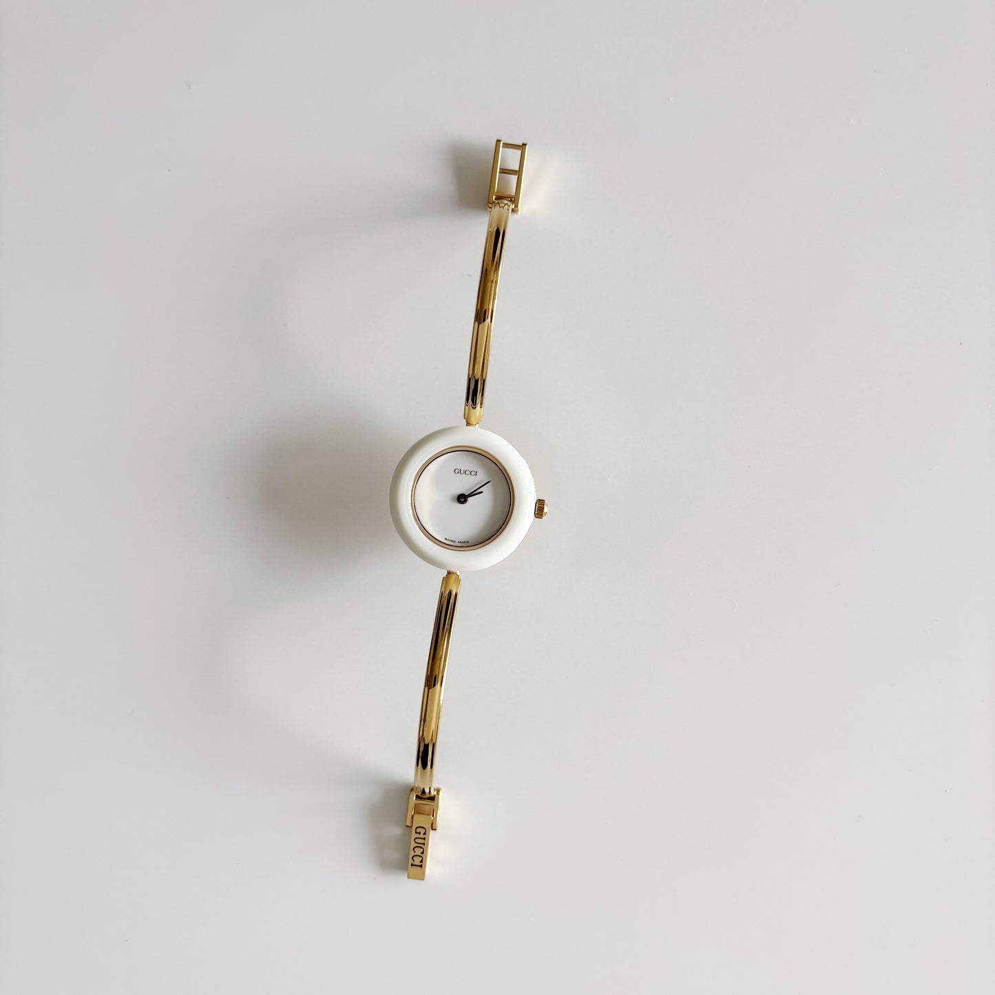 Gucci 1990s Interchangeable Bezel Gold Plated Watch with 12 bezels, case (Small)