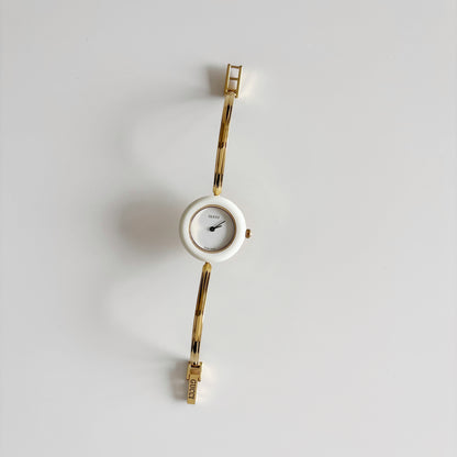 Gucci 1990s Interchangeable Bezel Gold Plated Watch with 12 bezels, case (Small)