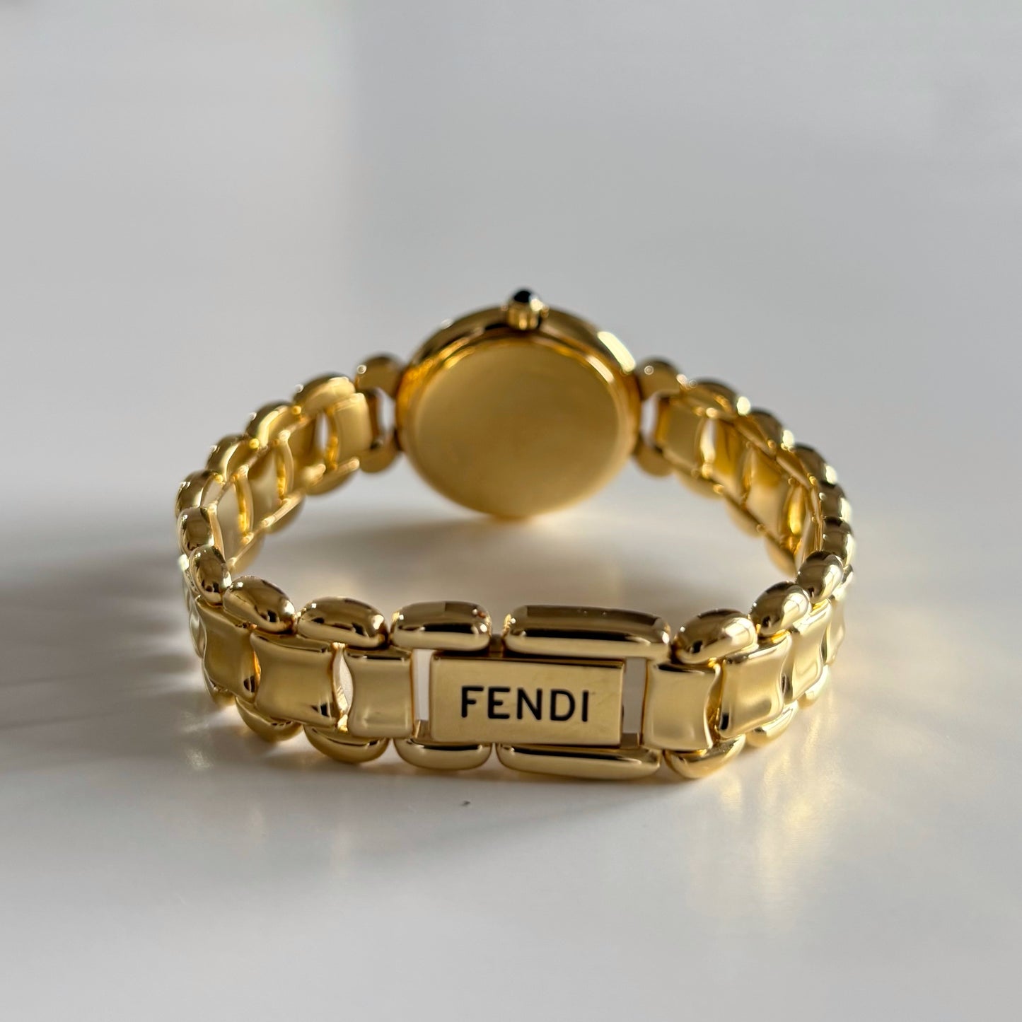 Fendi 1990s Seashell Dial Gold Plated Watch