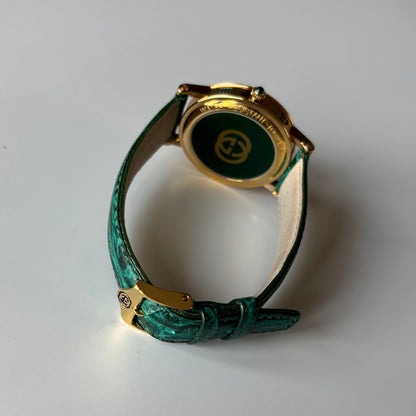 Gucci 1990s Date Round Dial Gold Plated Watch (Large)