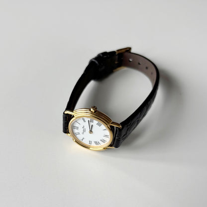 Dior 1990s Round Dial Gold Plated Watch