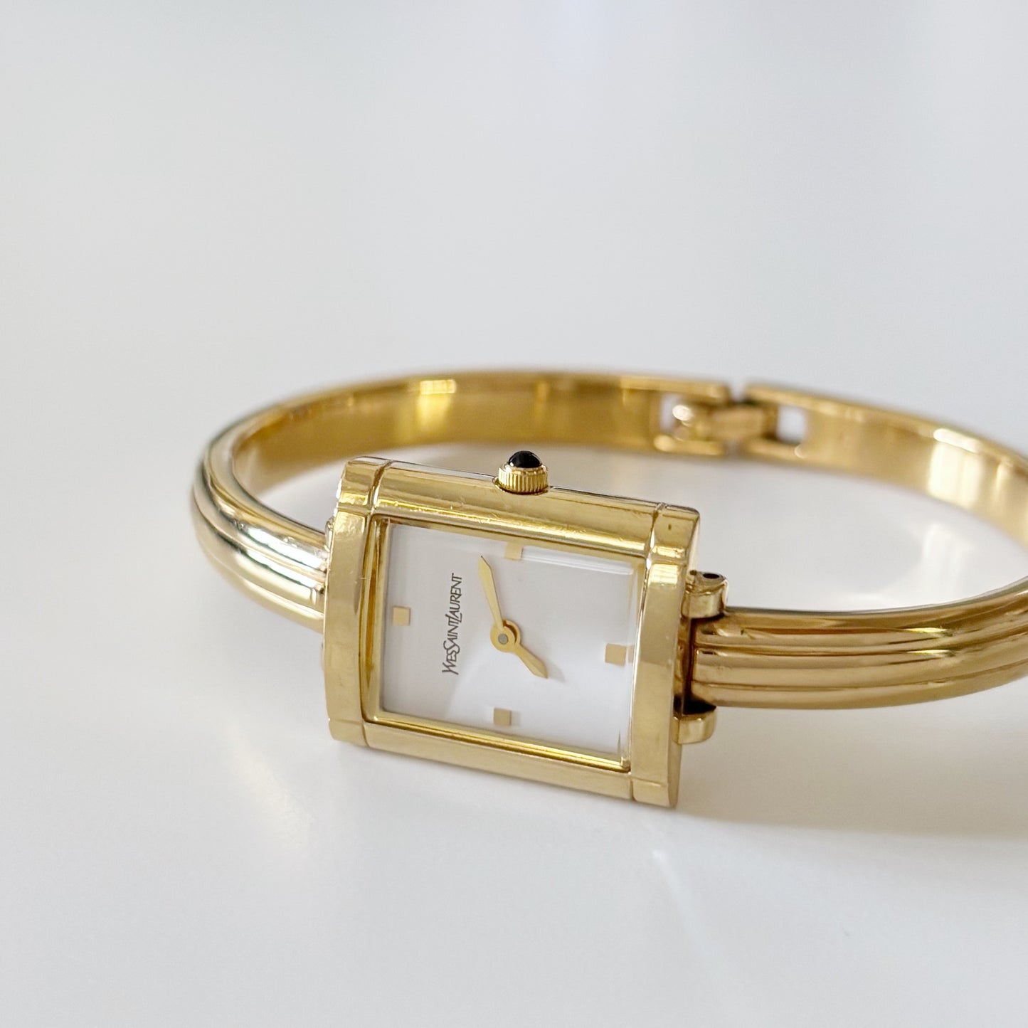 Yves Saint Laurent 1990s Gold Plated Bangle Watch