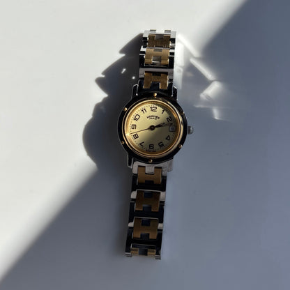 Hermes 1990s Clipper Date Round Dial Watch