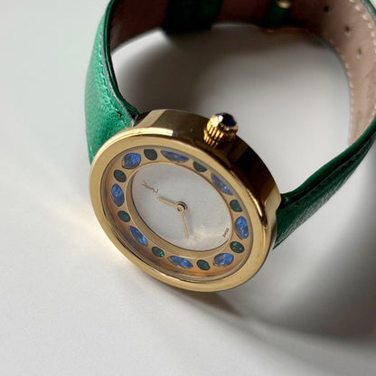 Yves Saint Laurent 1990s Round Dial Gold Plated Watch