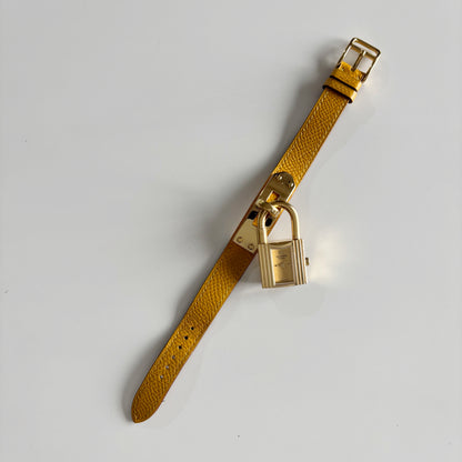 Hermes 1990s Kelly Gold Plated Watch