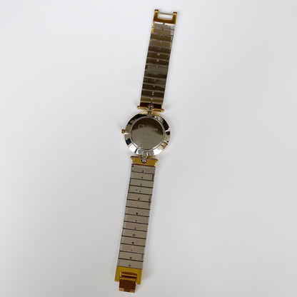 Dior 1990s Gold Dial Round Two Tone Watch