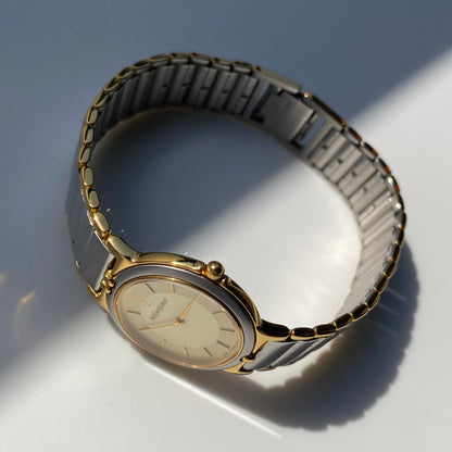 Yves Saint Laurent 1990s Round Dial Two Tone Watch