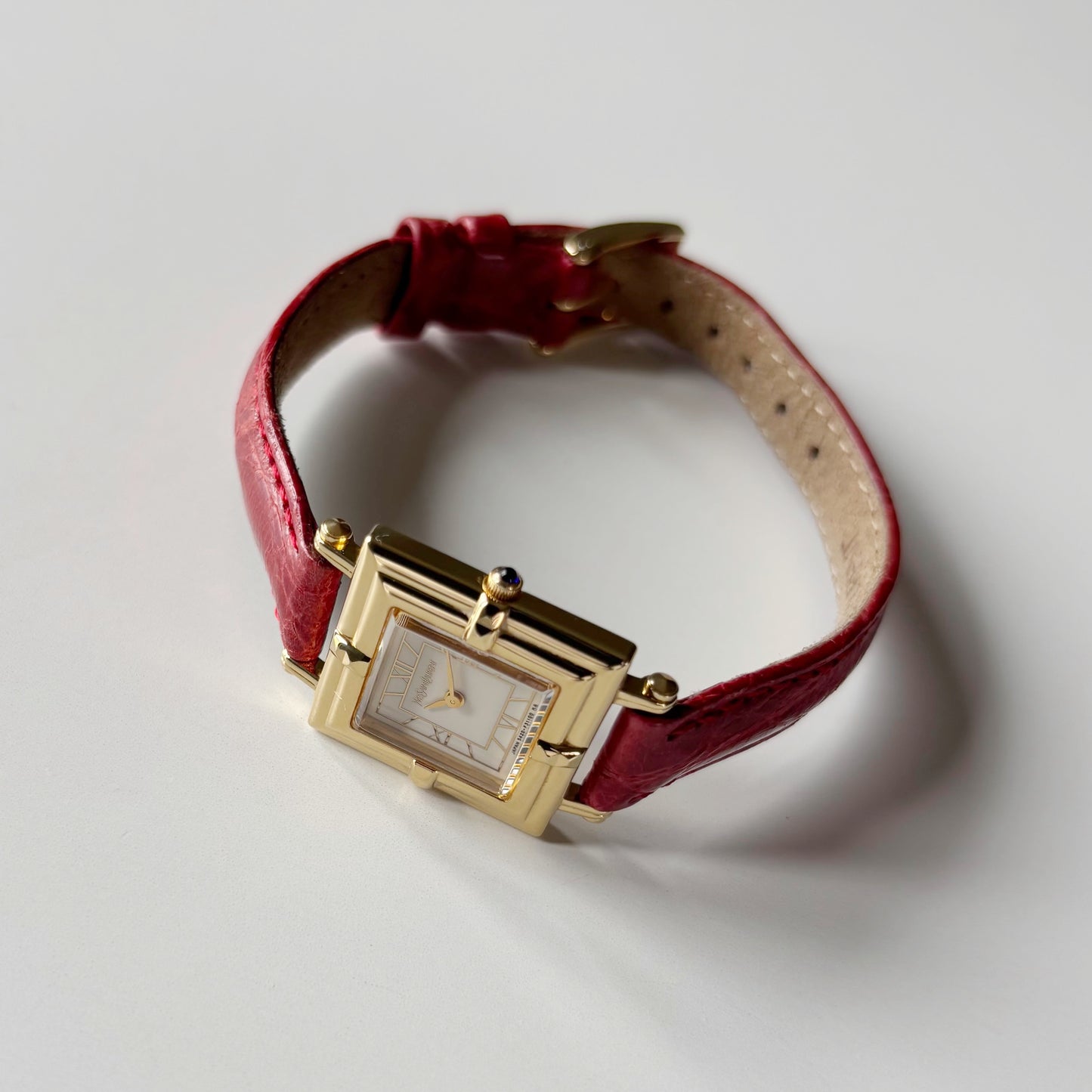 Yves Saint Laurent 1990s Square Dial Gold Plated Watch