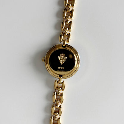 Gucci 1990s Interchangeable Bezel Gold Plated Watch with 6 bezels, case (162mm)