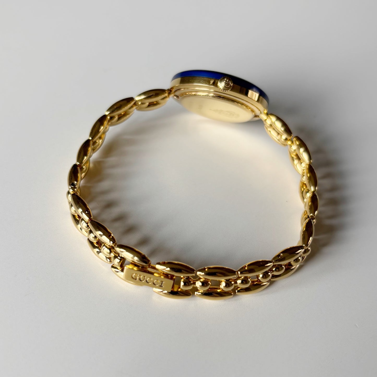 Gucci 1990s Interchangeable Bezel Gold Plated Rice Chain Watch with 6 bezels, case (170mm)