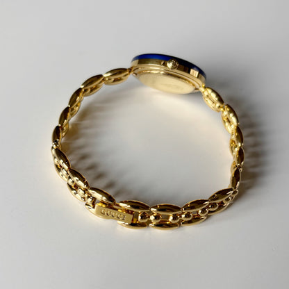 Gucci 1990s Interchangeable Bezel Gold Plated Rice Chain Watch with 6 bezels, case (170mm)