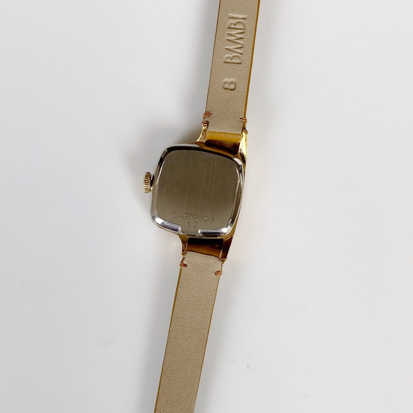 Dior x Bulova 1970s Hand-Winding Gold Plated Square Leather Watch