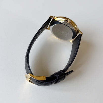 Celine 1990s Seashell Round Dial Gold Plated Watch (Large)