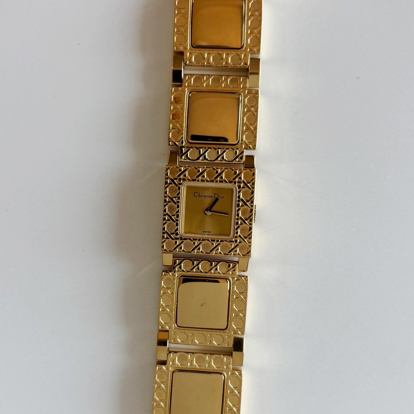 Dior 1990s La Parisienne Interchangeable Strap Gold Plated Watch