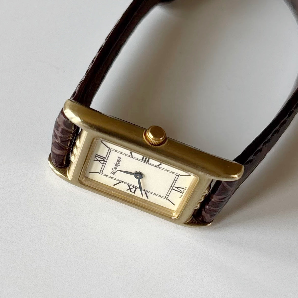 Yves Saint Laurent 1990s Tank Gold Plated Watch