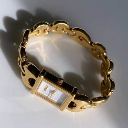 Gucci 1990s Interchangeable Belt Gold Plated Watch with 3 strap, case