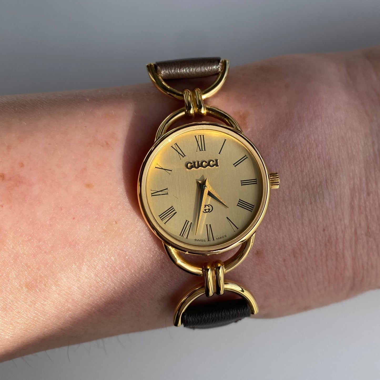 Gucci 1990s Gold Plated Horsebit Watch