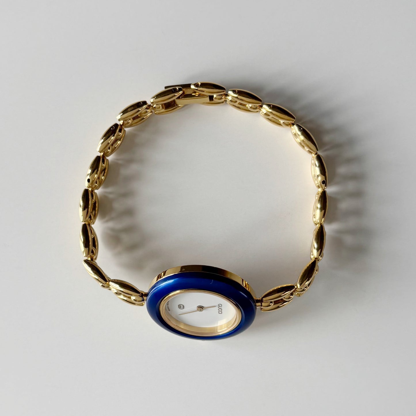 Gucci 1990s Interchangeable Bezel Gold Plated Rice Chain Watch with 6 bezels, case (170mm)