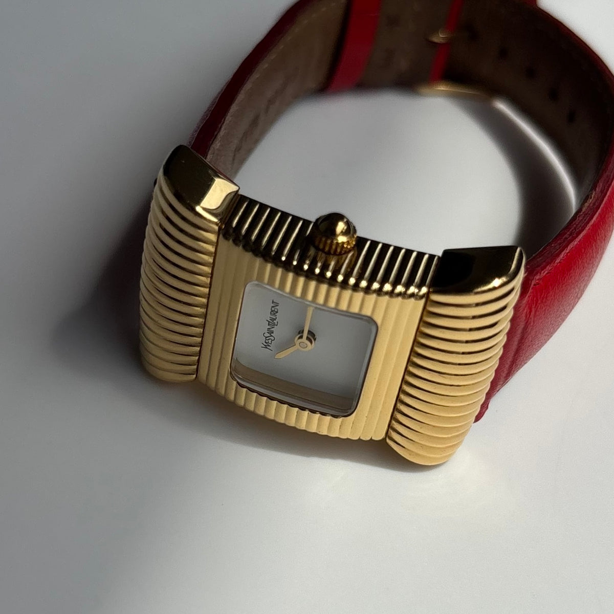 Yves Saint Laurent 1990s Ribbon Gold Plated Watch