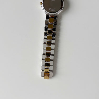 Dior 1990s Octagon Dial Two Tone Gold Plated Watch