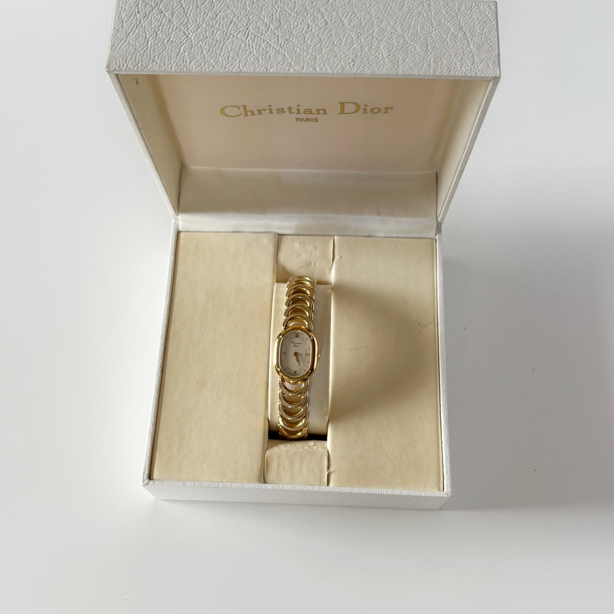 Dior 1990s Oval Dial Gold Plated Watch