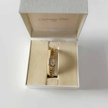 Dior 1990s Oval Dial Gold Plated Watch