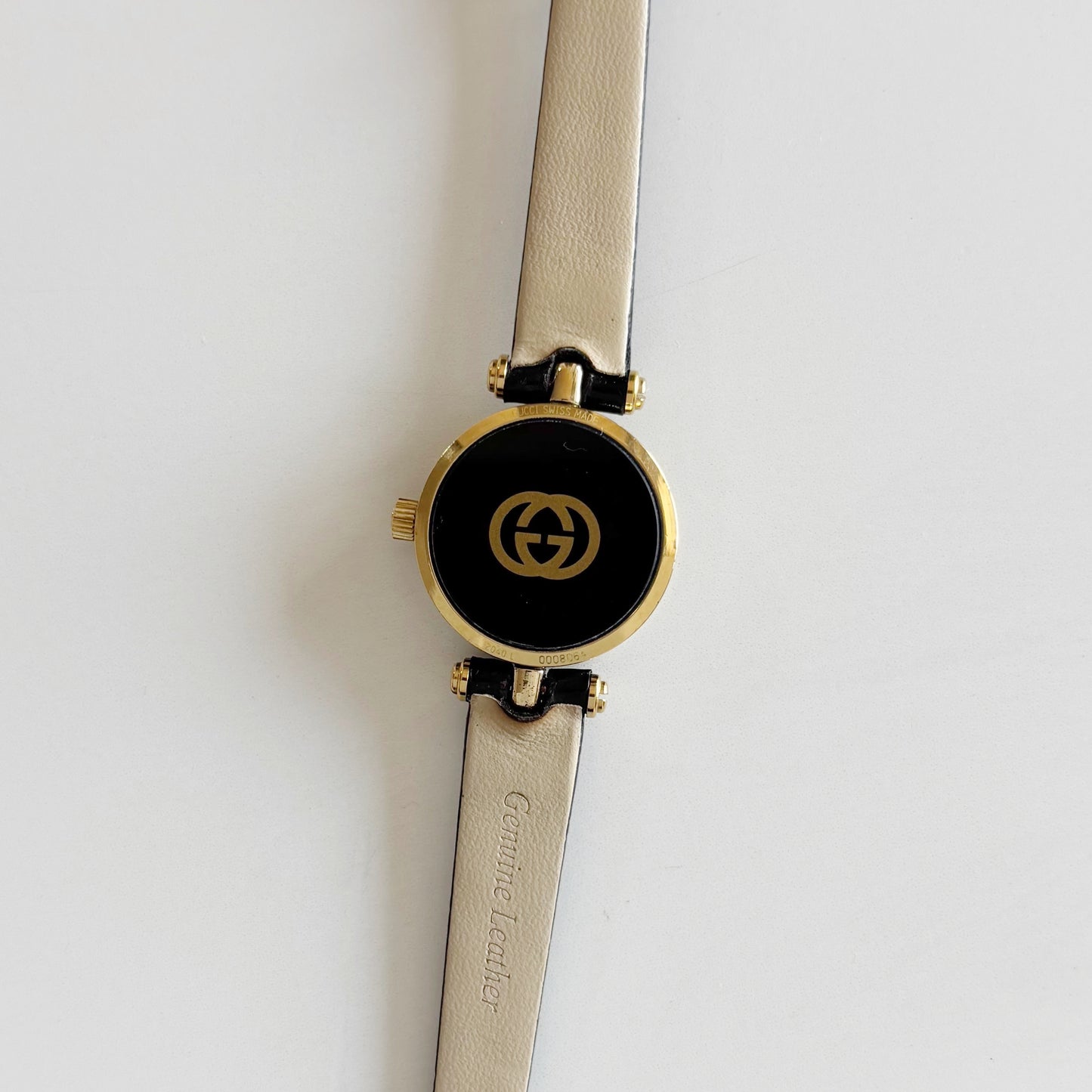 Gucci 1990s Round Dial Gold Plated Watch