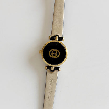 Gucci 1990s Round Dial Gold Plated Watch