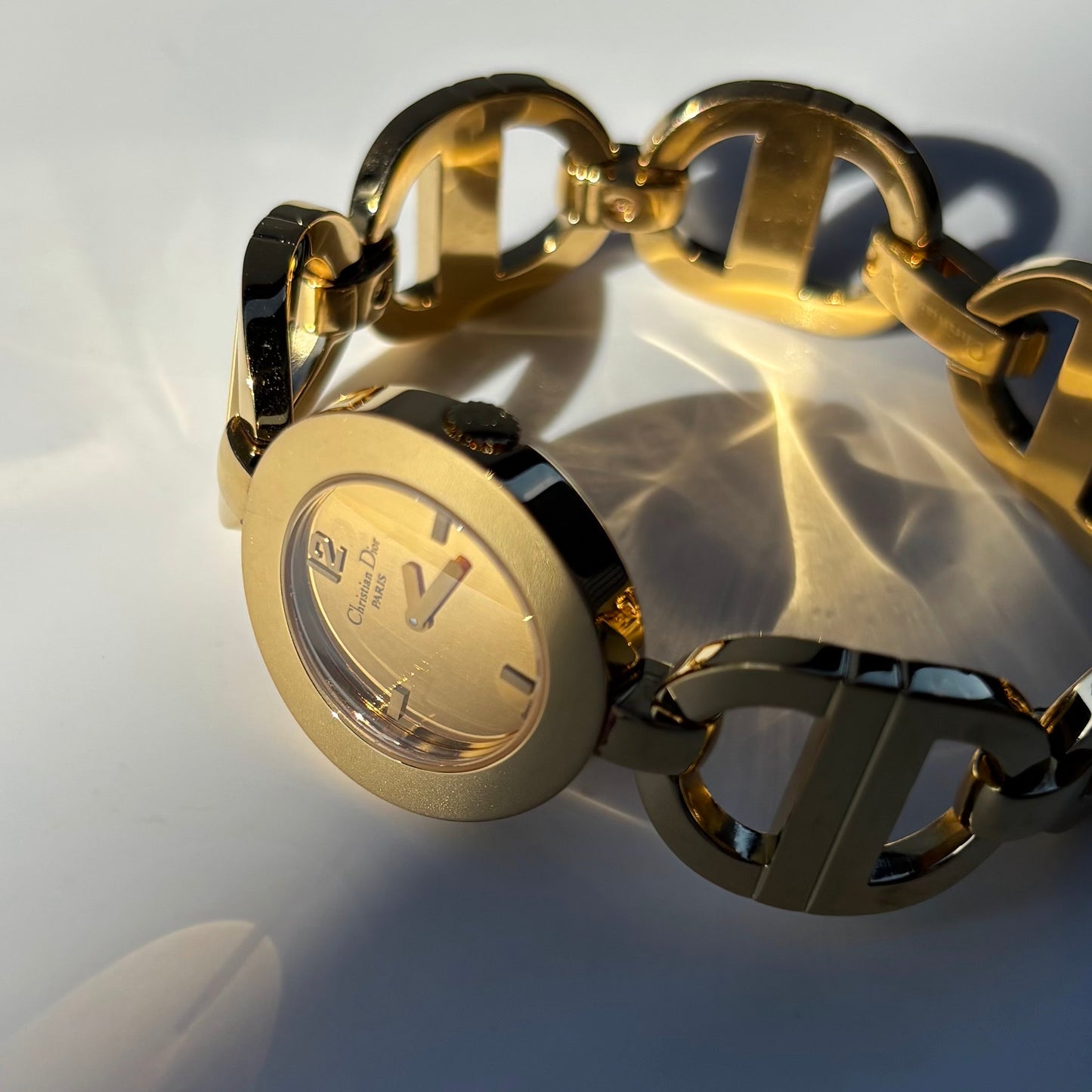 Dior Early 2000s Malice Mirror Dial Gold Plated Watch
