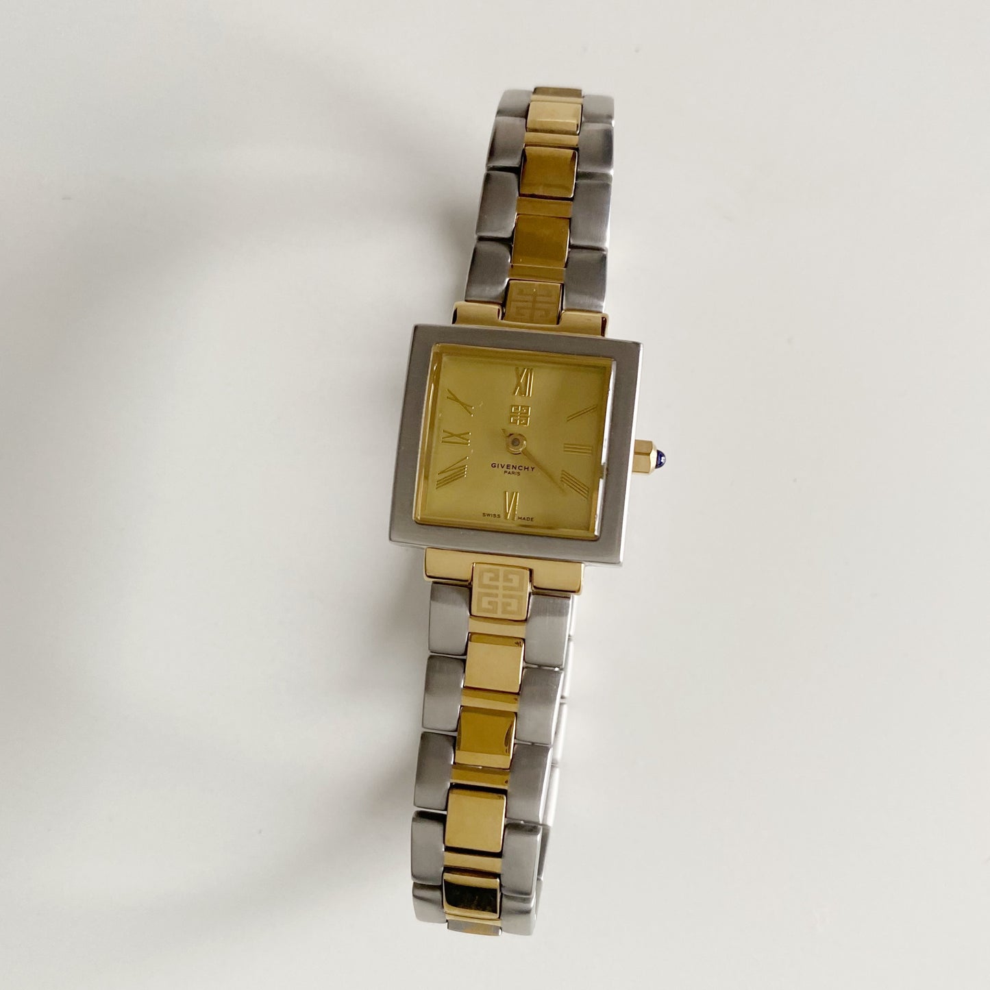 Givenchy 1990s Square Dial Two Tone Watch