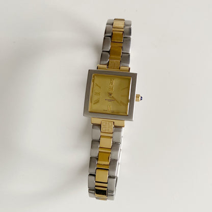 Givenchy 1990s Square Dial Two Tone Watch
