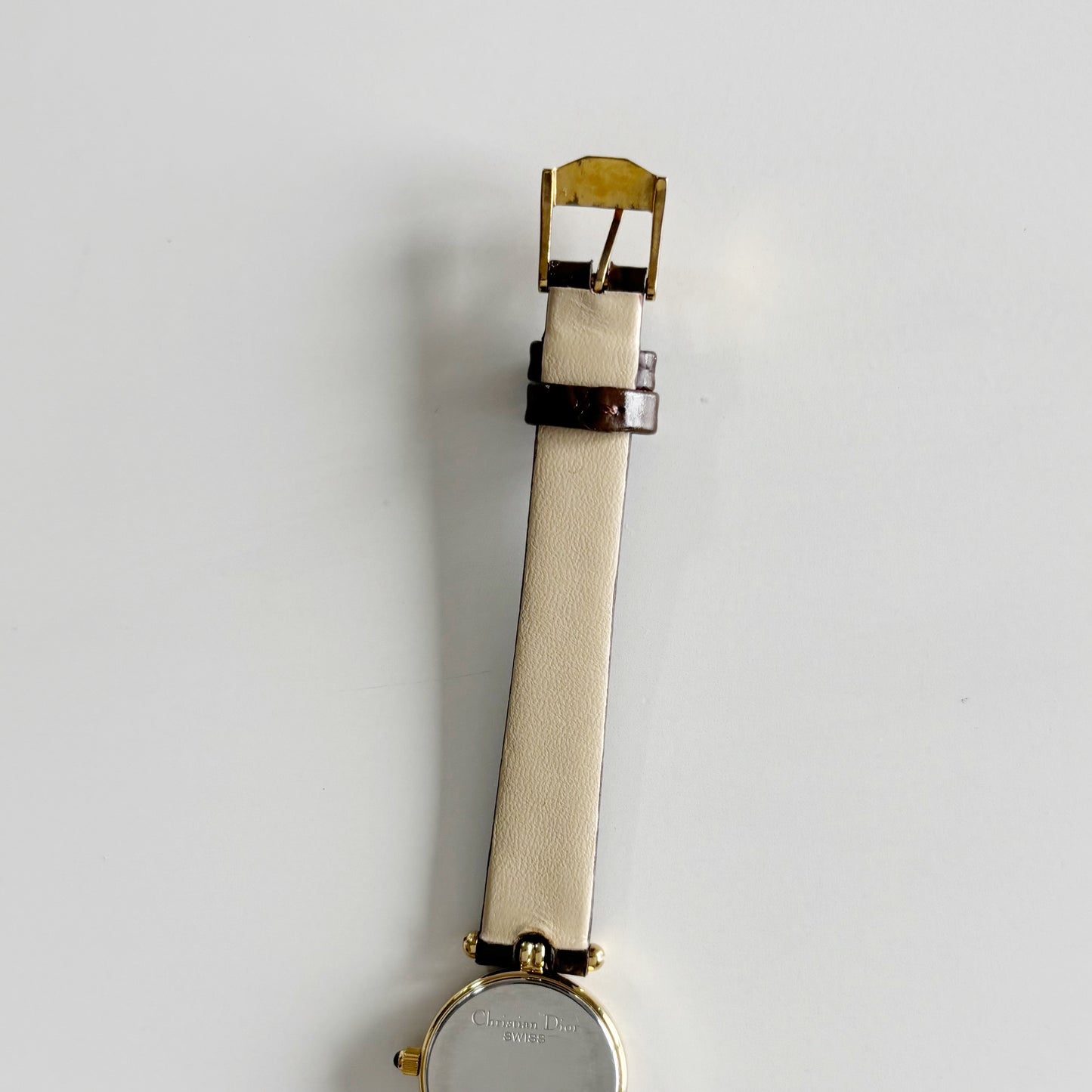 Dior 1990s Seashell Round Dial Gold Plated Watch