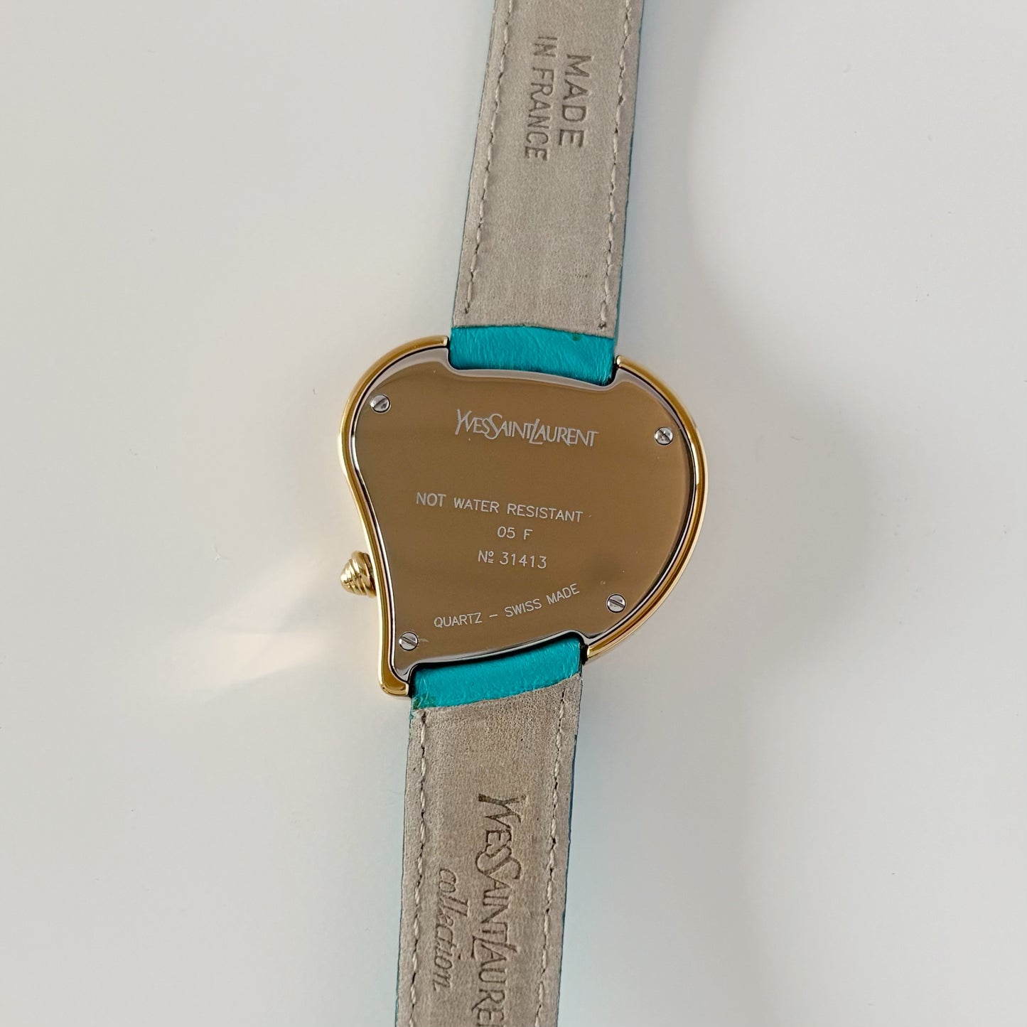 Yves Saint Laurent 1990s Hear Shaped Gold Plated Watch