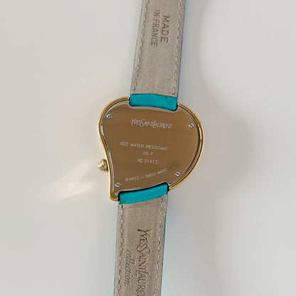 Yves Saint Laurent 1990s Hear Shaped Gold Plated Watch