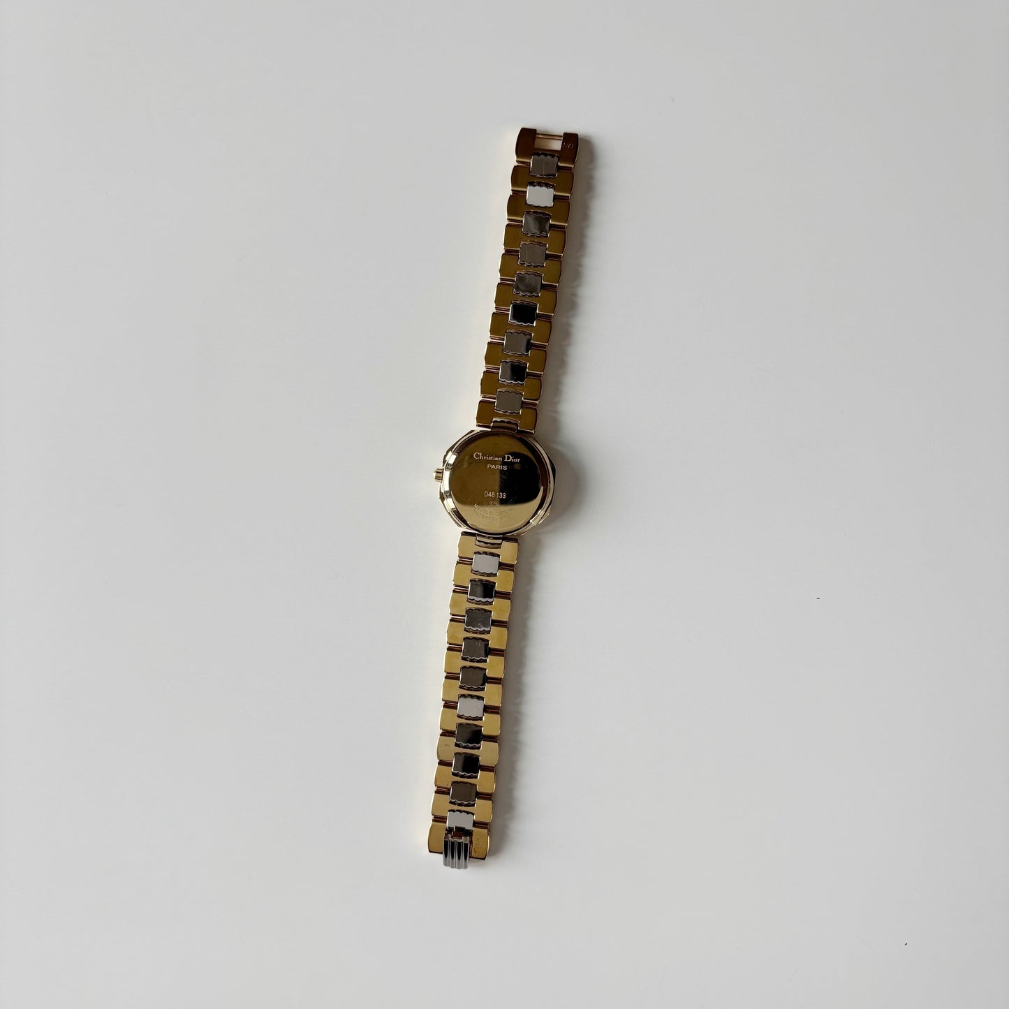 Dior 1990s Octagon Dial Two Tone Gold Plated Watch