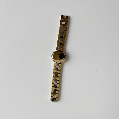 Dior 1990s Octagon Dial Two Tone Gold Plated Watch