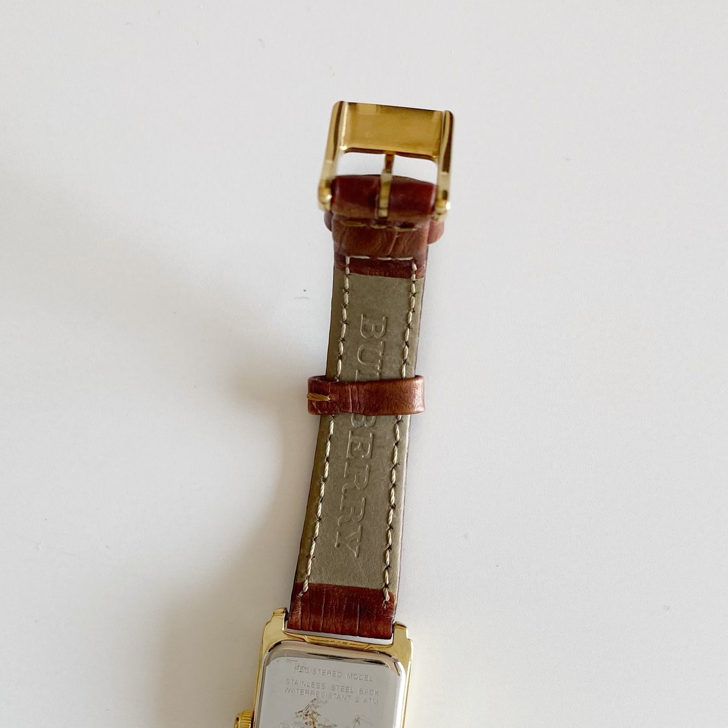 Burberry 1990s Gold Plated Tank Watch