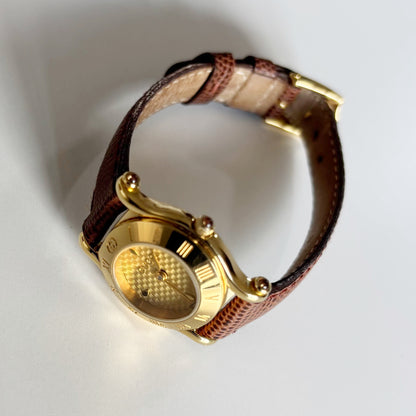 Gucci 1990s Gold Dial Gold Plated Watch