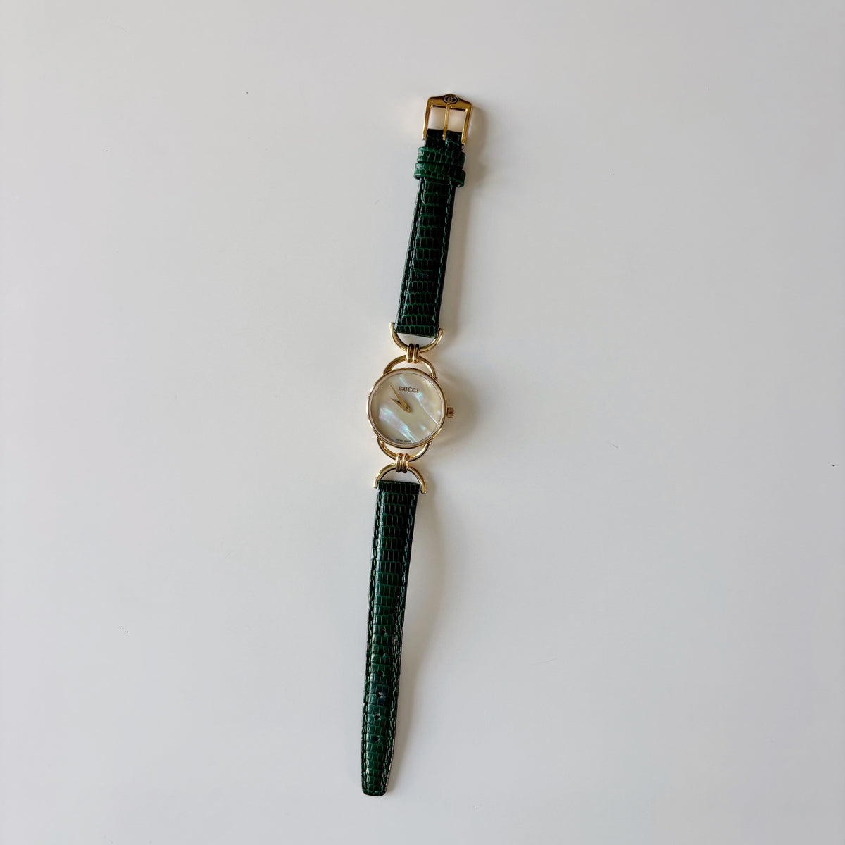 Gucci 1990s Seashell Dial Horsebit Watch
