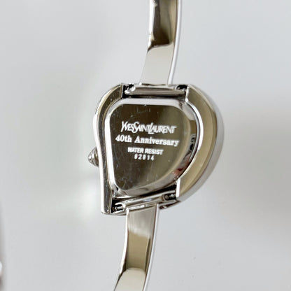 Yves Saint Laurent 1990s Heart Shaped Dial Bangle Watch