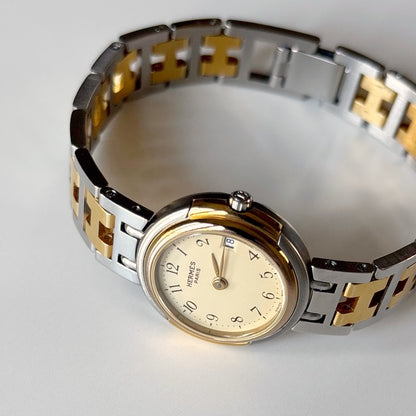 Hermes 1990s Windsor Two Tone Watch
