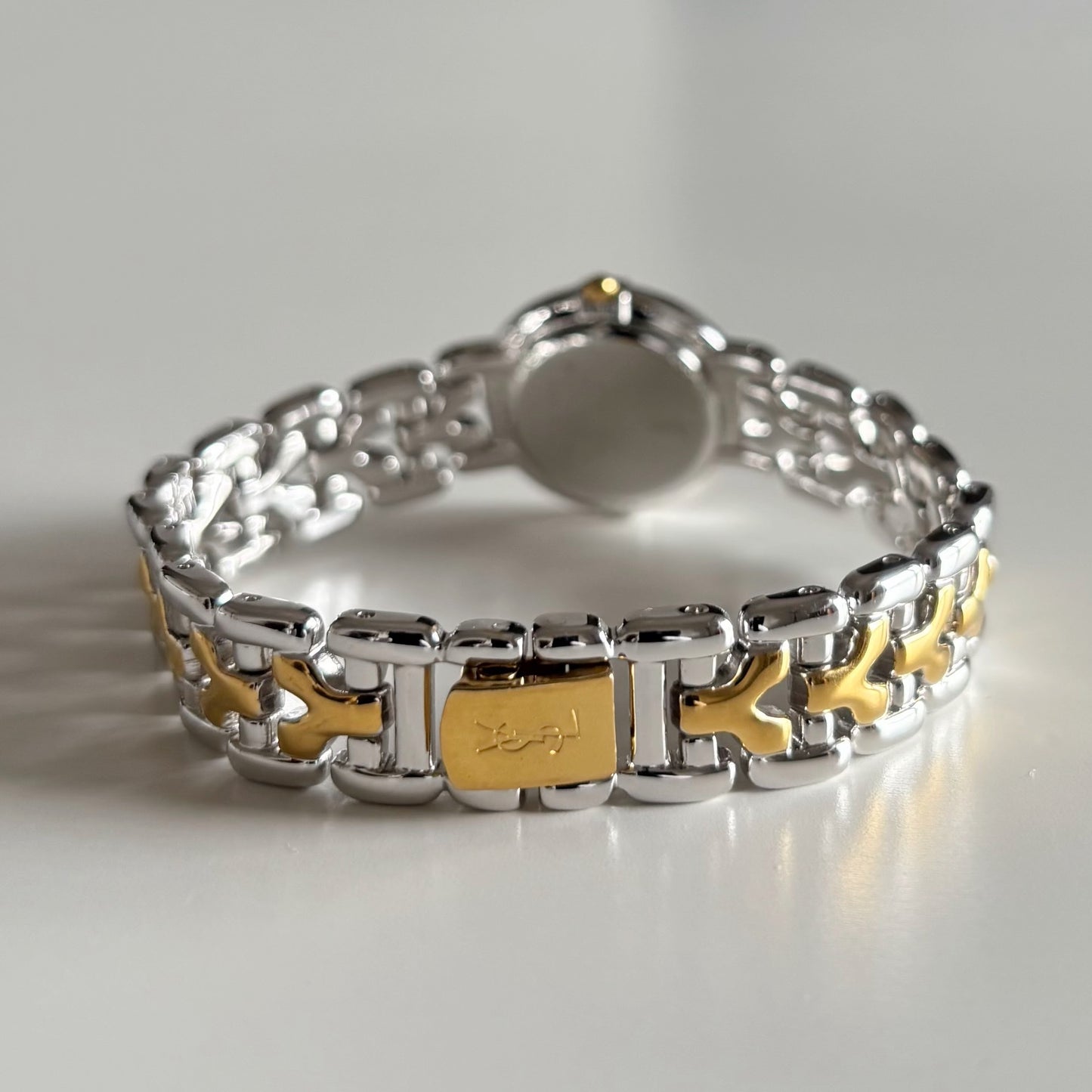 Yves Saint Laurent 1990s Round Dial Two Tone Watch