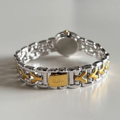 Yves Saint Laurent 1990s Round Dial Two Tone Watch