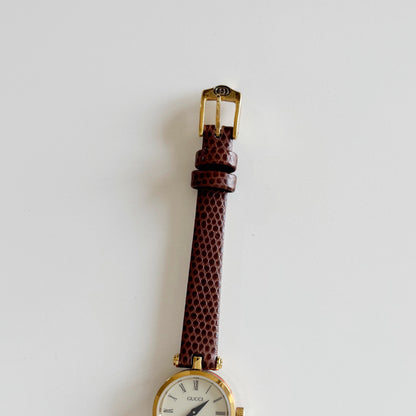 Gucci 1990s Round Dial Gold Plated Watch