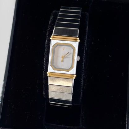 Yves Saint Laurent 1990s Reverso Two Tone Watch