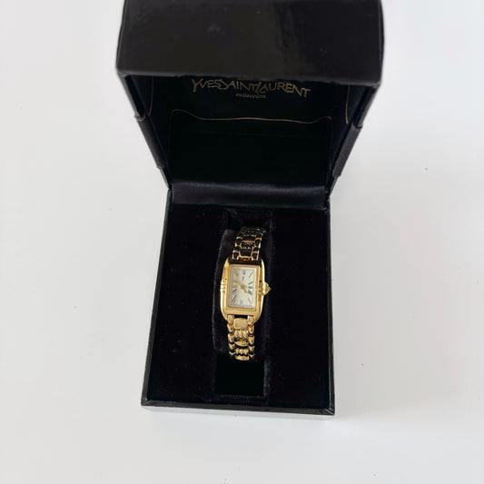 Yves Saint Laurent 1990s Tank Gold Plated Watch