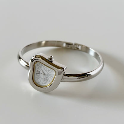 Yves Saint Laurent 1990s Heart Shaped Dial Bangle Watch