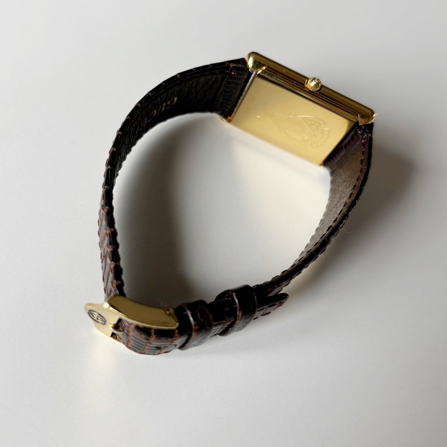 Gucci 1980s Tank Gold Plated Watch (Large)