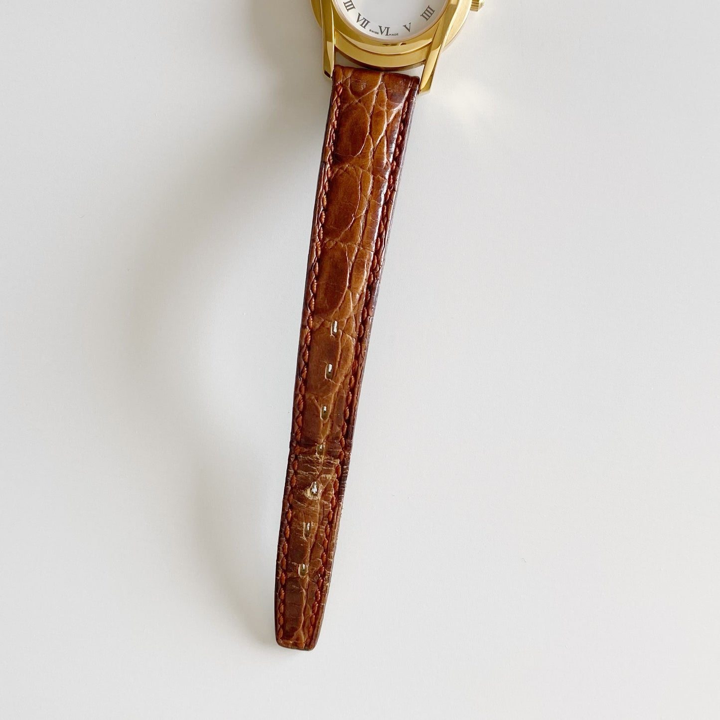 Gucci 1990s Date Gold Plated Round Watch